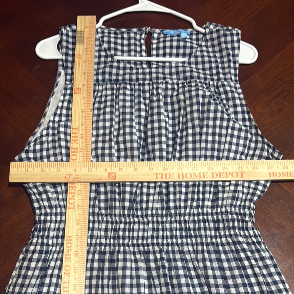 Draper James Blue White Gingham Maxi Dress with Ruffle Hem - Picture 11 of 12